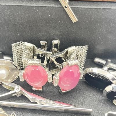 LOT 176J: Enormous Collection of Unique Tie Pins and Cufflinks Including A Beautiful Vintage Sarah Coventry Set, Swank, Anson and More!