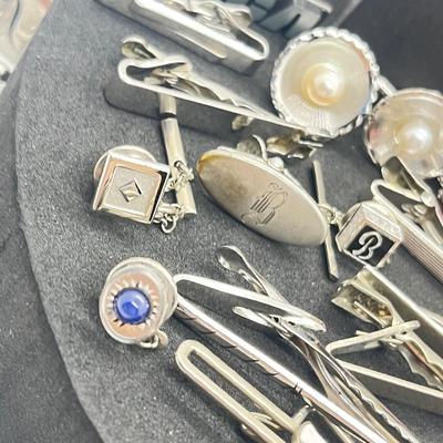 LOT 176J: Enormous Collection of Unique Tie Pins and Cufflinks Including A Beautiful Vintage Sarah Coventry Set, Swank, Anson and More!