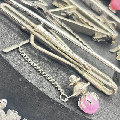 LOT 176J: Enormous Collection of Unique Tie Pins and Cufflinks Including A Beautiful Vintage Sarah Coventry Set, Swank, Anson and More!