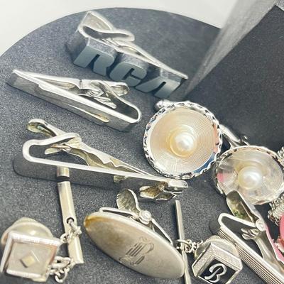 LOT 176J: Enormous Collection of Unique Tie Pins and Cufflinks Including A Beautiful Vintage Sarah Coventry Set, Swank, Anson and More!