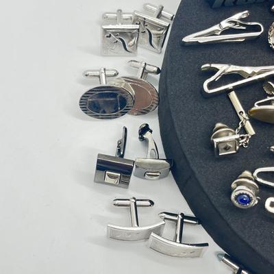LOT 176J: Enormous Collection of Unique Tie Pins and Cufflinks Including A Beautiful Vintage Sarah Coventry Set, Swank, Anson and More!