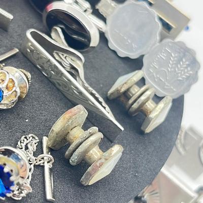 LOT 176J: Enormous Collection of Unique Tie Pins and Cufflinks Including A Beautiful Vintage Sarah Coventry Set, Swank, Anson and More!