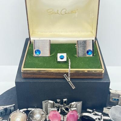 LOT 176J: Enormous Collection of Unique Tie Pins and Cufflinks Including A Beautiful Vintage Sarah Coventry Set, Swank, Anson and More!