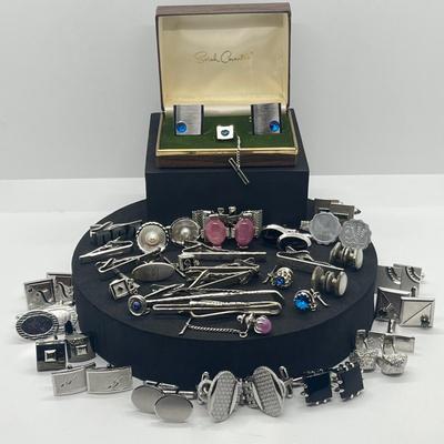 LOT 176J: Enormous Collection of Unique Tie Pins and Cufflinks Including A Beautiful Vintage Sarah Coventry Set, Swank, Anson and More!