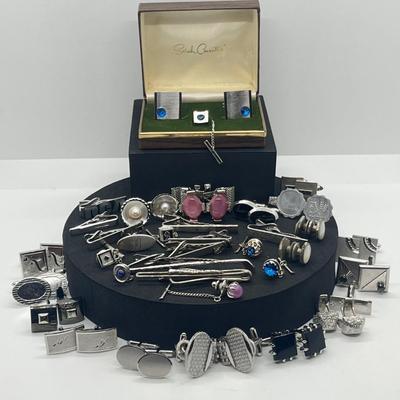 LOT 176J: Enormous Collection of Unique Tie Pins and Cufflinks Including A Beautiful Vintage Sarah Coventry Set, Swank, Anson and More!