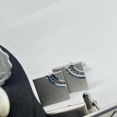 LOT 176J: Enormous Collection of Unique Tie Pins and Cufflinks Including A Beautiful Vintage Sarah Coventry Set, Swank, Anson and More!