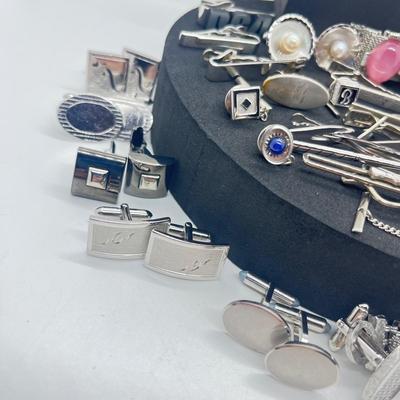 LOT 176J: Enormous Collection of Unique Tie Pins and Cufflinks Including A Beautiful Vintage Sarah Coventry Set, Swank, Anson and More!