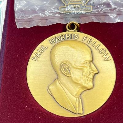 LOT 184J: Large Pin Collection PLUS "Paul Harris Fellow" Pendant