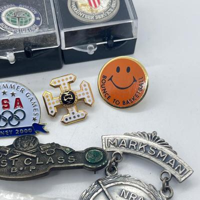 LOT 184J: Large Pin Collection PLUS "Paul Harris Fellow" Pendant