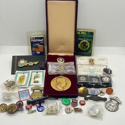 LOT 184J: Large Pin Collection PLUS "Paul Harris Fellow" Pendant