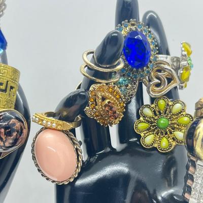 LOT 185J: Blinged Out Rings! Huge Collection of Costume Rings - Various Type and Sizes