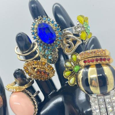 LOT 185J: Blinged Out Rings! Huge Collection of Costume Rings - Various Type and Sizes