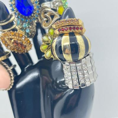 LOT 185J: Blinged Out Rings! Huge Collection of Costume Rings - Various Type and Sizes