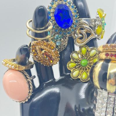 LOT 185J: Blinged Out Rings! Huge Collection of Costume Rings - Various Type and Sizes