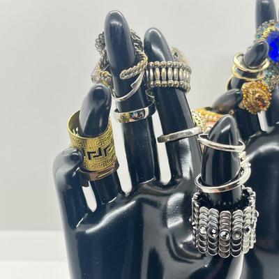 LOT 185J: Blinged Out Rings! Huge Collection of Costume Rings - Various Type and Sizes