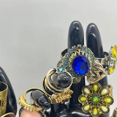 LOT 185J: Blinged Out Rings! Huge Collection of Costume Rings - Various Type and Sizes