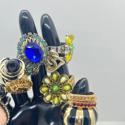 LOT 185J: Blinged Out Rings! Huge Collection of Costume Rings - Various Type and Sizes