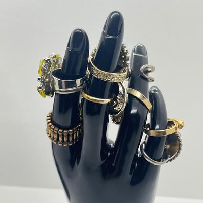 LOT 185J: Blinged Out Rings! Huge Collection of Costume Rings - Various Type and Sizes
