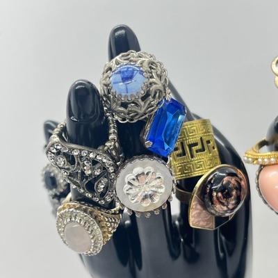 LOT 185J: Blinged Out Rings! Huge Collection of Costume Rings - Various Type and Sizes