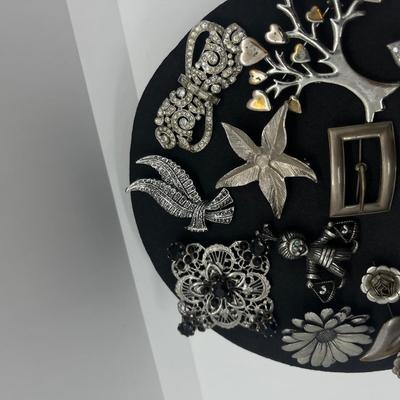 LOT 187J: Vintage Silver Toned Brooch/Pin Collection