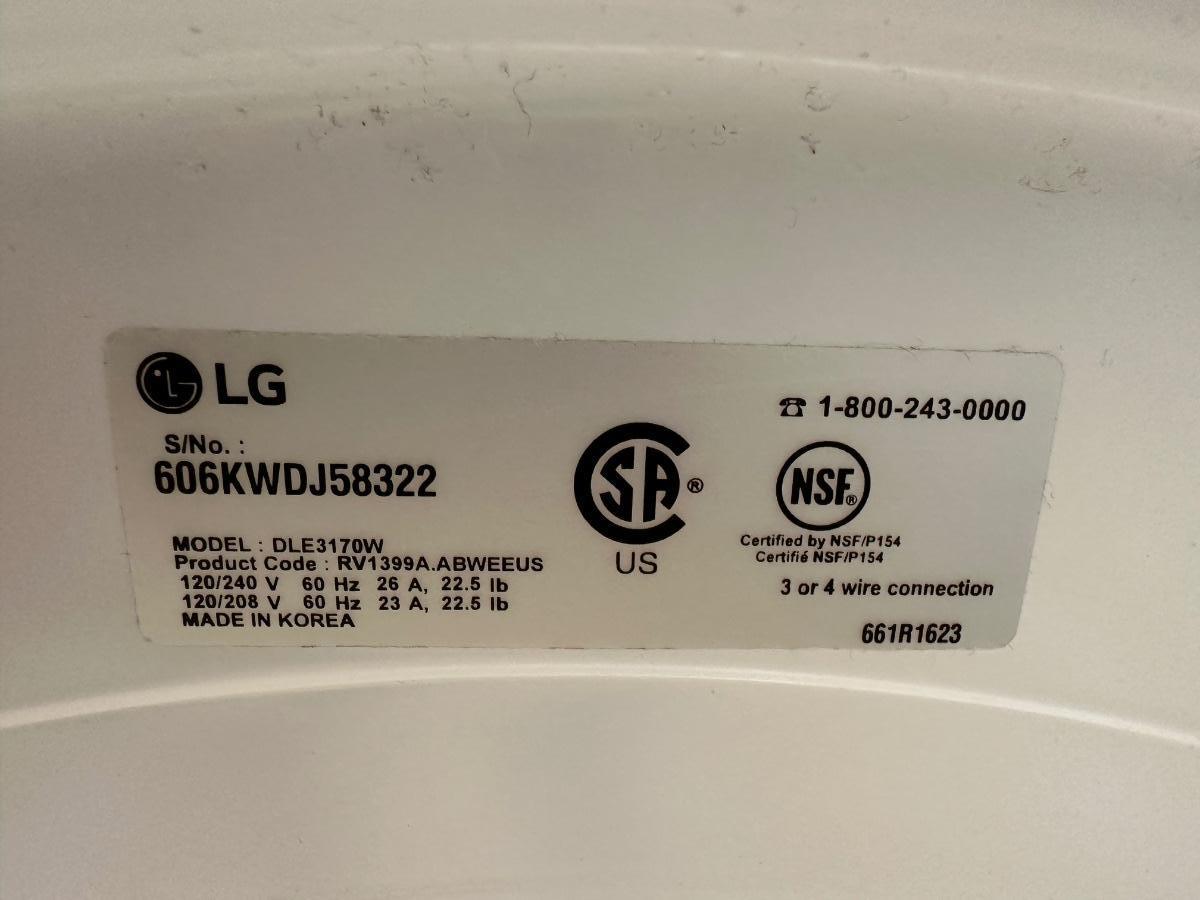 LG Front Load Electric Dryer