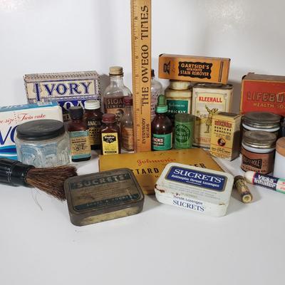 LOT 152L: Collection of Vintage Bottles, Tins, Toiletries, Soaps & So Much More