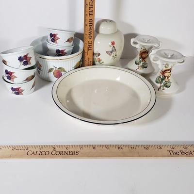 LOT 153D: Takahashi Butterfly Ginger Jar, Lenox Poppies on Blue Dish & More