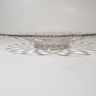 LOT 155L: Fostoria American Glassware & Pair of Federal Glass Footed Cake Plates with Crystal Cake Server