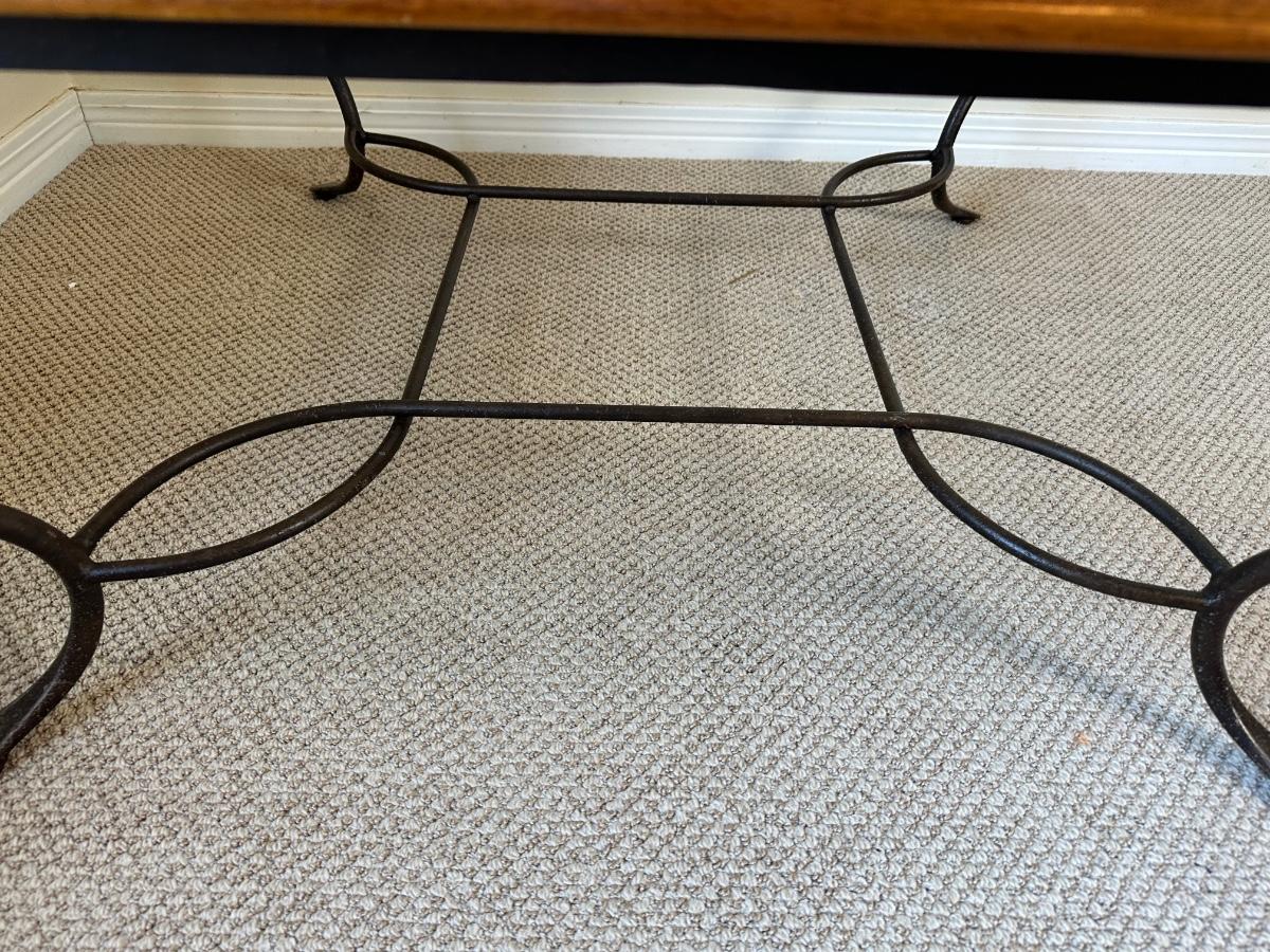 Glass-Top Coffee Table & Matching End Table with Metal Swan Base