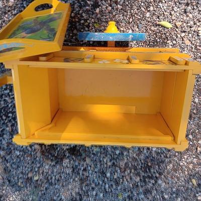 HAND PAINTED COLORFUL WOODEN CART