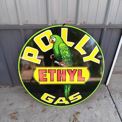 LARGE METAL ETHYL POLLY GAS SIGN