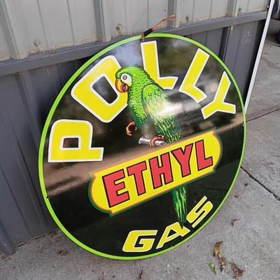 LARGE METAL ETHYL POLLY GAS SIGN