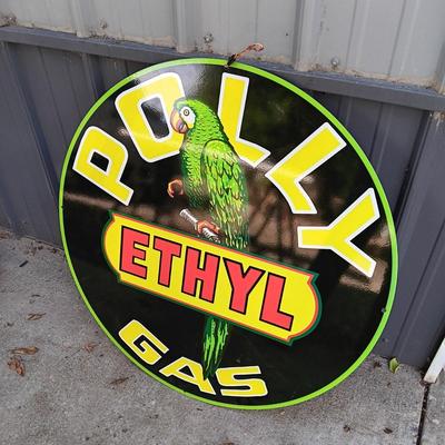 LARGE METAL ETHYL POLLY GAS SIGN