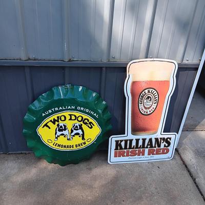 2 TIN BEER SIGNS