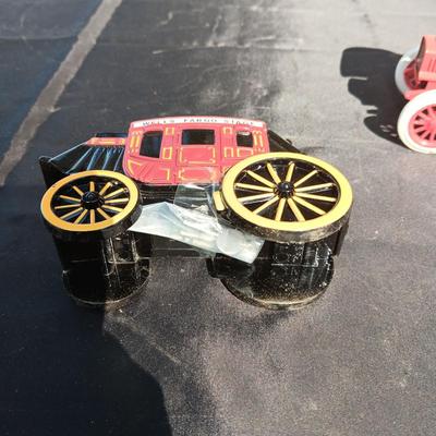 2 METAL COIN BANKS (1 HAS KEY)