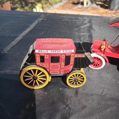2 METAL COIN BANKS (1 HAS KEY)
