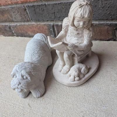 Austin Sculpture "Bright Eyes" & Concrete Dog