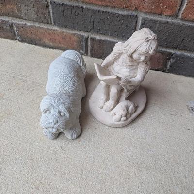 Austin Sculpture "Bright Eyes" & Concrete Dog