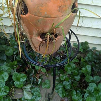 Strawberry Clay Pot & Stand