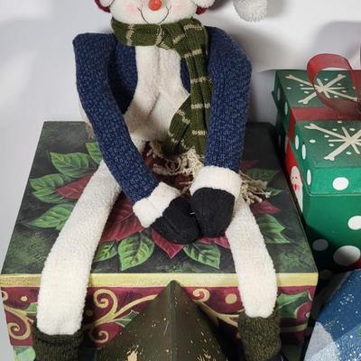 LOT 161G: Vintage Collection of Christmas Holiday Decorations and Containers