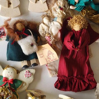 LOT 162G: Large Collection of Angel Themed Dolls, Ornaments and More