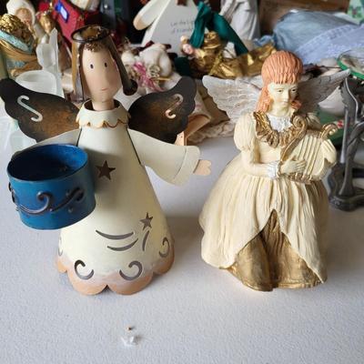 LOT 162G: Large Collection of Angel Themed Dolls, Ornaments and More