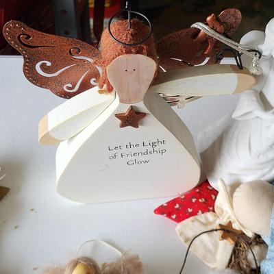 LOT 162G: Large Collection of Angel Themed Dolls, Ornaments and More