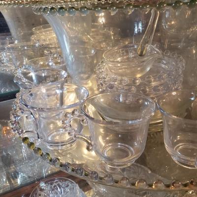 LOT 157D: Imperial Candlewick Glass Punchbowl Set