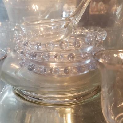 LOT 157D: Imperial Candlewick Glass Punchbowl Set
