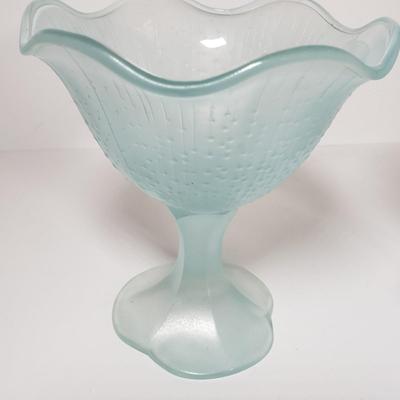 LOT 158L: Assorted Vintage Glass; Pink Depression Glass, Blue Frosted Glass, Votives, Toothpick Holders & More