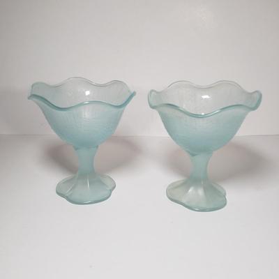 LOT 158L: Assorted Vintage Glass; Pink Depression Glass, Blue Frosted Glass, Votives, Toothpick Holders & More