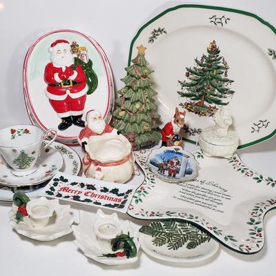 LOT 160L: Vintage Holiday Servingware & Decor with Spode, Royal Doulton, Lefton & More