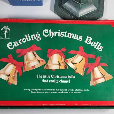 LOT 176G: Two Christmas Lamp Post Decorations with Christmas Bells