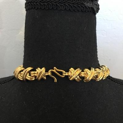 Vintage 1980s signed AFG designer X statement necklace in excellent condition